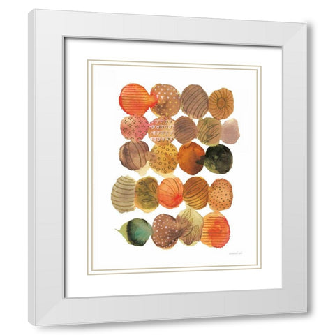 Fall Circle Stories III White Modern Wood Framed Art Print with Double Matting by Nai, Danhui
