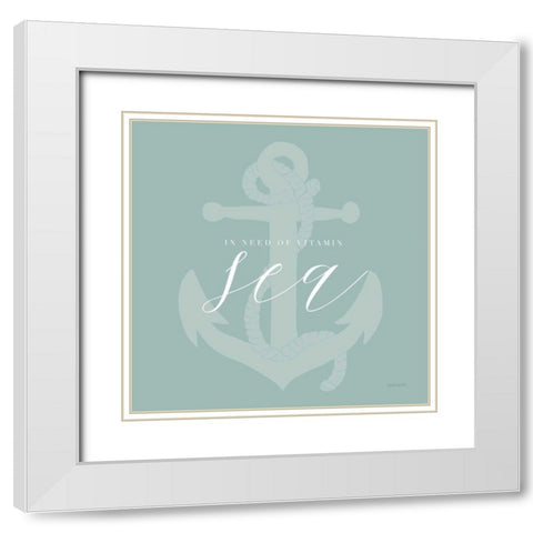Vitamin Sea White Modern Wood Framed Art Print with Double Matting by Charro, Mercedes Lopez
