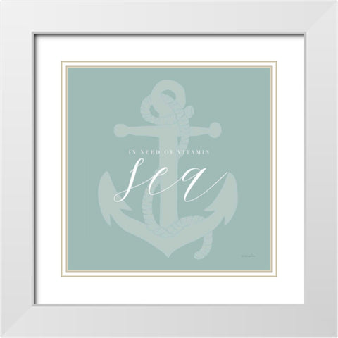 Vitamin Sea White Modern Wood Framed Art Print with Double Matting by Charro, Mercedes Lopez