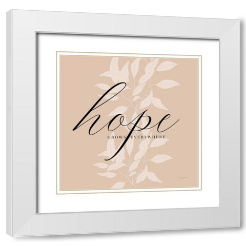Hope White Modern Wood Framed Art Print with Double Matting by Charro, Mercedes Lopez