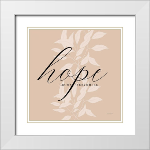 Hope White Modern Wood Framed Art Print with Double Matting by Charro, Mercedes Lopez