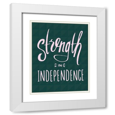 Strength II White Modern Wood Framed Art Print with Double Matting by York, Leah