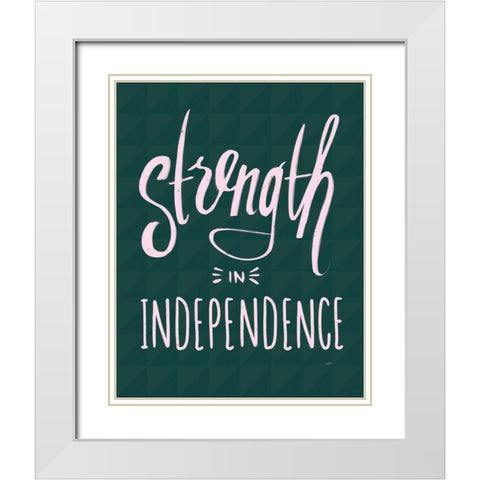 Strength II White Modern Wood Framed Art Print with Double Matting by York, Leah