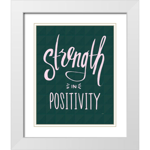 Strength III White Modern Wood Framed Art Print with Double Matting by York, Leah