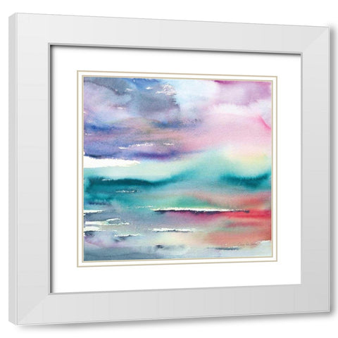 Dramatic Evening White Modern Wood Framed Art Print with Double Matting by Valle, Aimee Del
