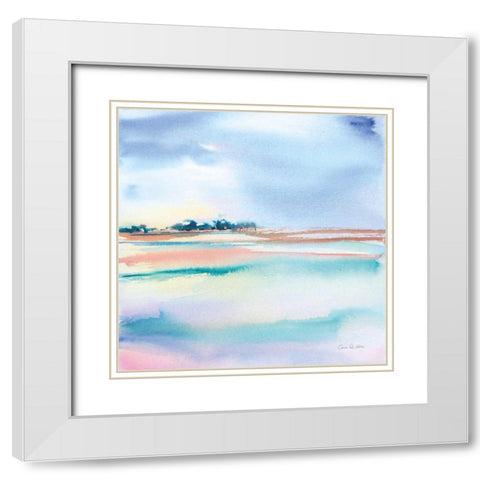 Water and Sand White Modern Wood Framed Art Print with Double Matting by Valle, Aimee Del
