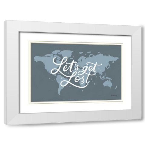 Mapped Out III White Modern Wood Framed Art Print with Double Matting by Thorns, Becky