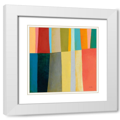 Stitched Together IV White Modern Wood Framed Art Print with Double Matting by Davies, Jane