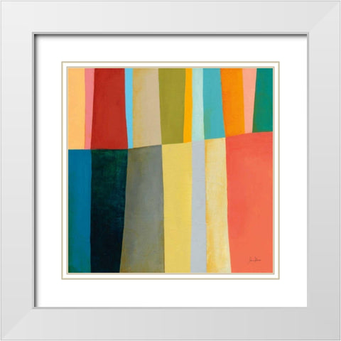 Stitched Together IV White Modern Wood Framed Art Print with Double Matting by Davies, Jane