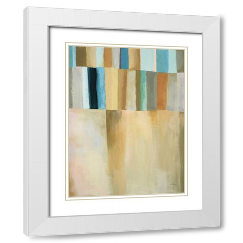 Coastal Stripes I White Modern Wood Framed Art Print with Double Matting by Davies, Jane