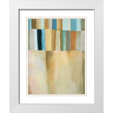 Coastal Stripes I White Modern Wood Framed Art Print with Double Matting by Davies, Jane