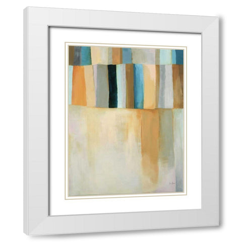 Coastal Stripes II White Modern Wood Framed Art Print with Double Matting by Davies, Jane