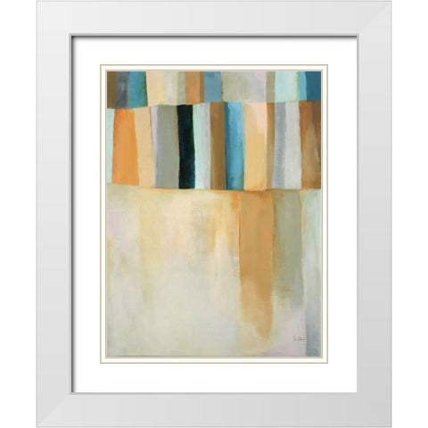 Coastal Stripes II White Modern Wood Framed Art Print with Double Matting by Davies, Jane