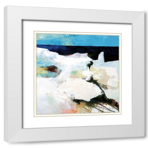 Riverport Horizon White Modern Wood Framed Art Print with Double Matting by Davies, Jane