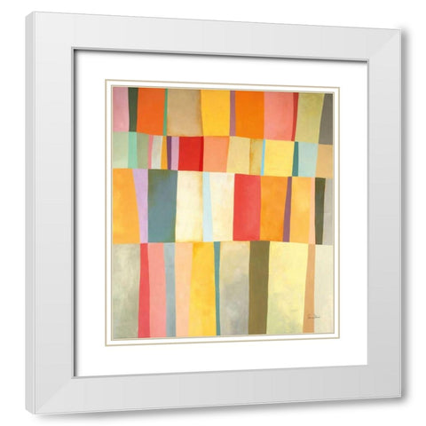 Sunshine Stripes I White Modern Wood Framed Art Print with Double Matting by Davies, Jane