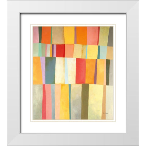 Sunshine Stripes I White Modern Wood Framed Art Print with Double Matting by Davies, Jane