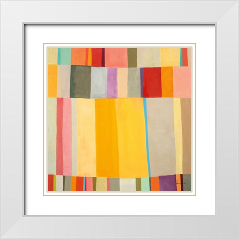 Sunshine Stripes II White Modern Wood Framed Art Print with Double Matting by Davies, Jane