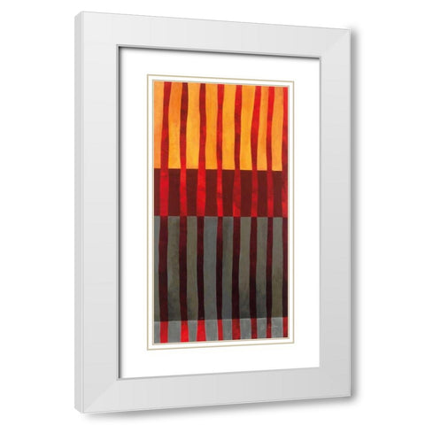Textured Stripes I White Modern Wood Framed Art Print with Double Matting by Davies, Jane