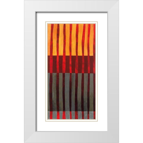 Textured Stripes I White Modern Wood Framed Art Print with Double Matting by Davies, Jane