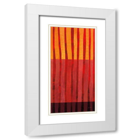 Textured Stripes II White Modern Wood Framed Art Print with Double Matting by Davies, Jane