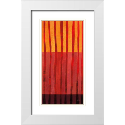 Textured Stripes II White Modern Wood Framed Art Print with Double Matting by Davies, Jane