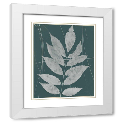 Enchanted Fall Cyanotype IX White Modern Wood Framed Art Print with Double Matting by Green, Nancy