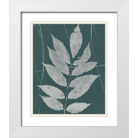 Enchanted Fall Cyanotype IX White Modern Wood Framed Art Print with Double Matting by Green, Nancy