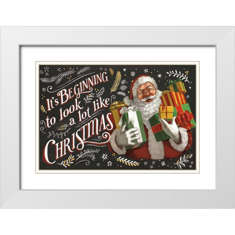 Santas List IV Black White Modern Wood Framed Art Print with Double Matting by Penner, Janelle