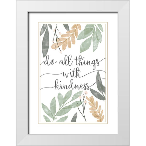 Sage Sayings IV Neutral White Modern Wood Framed Art Print with Double Matting by Thorns, Becky