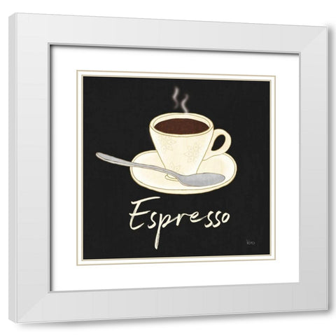 Fresh Coffee Espresso White Modern Wood Framed Art Print with Double Matting by Charron, Veronique