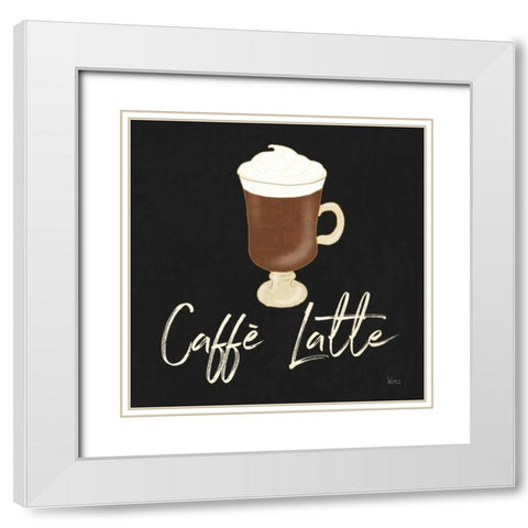 Fresh Coffee Caffe Latte White Modern Wood Framed Art Print with Double Matting by Charron, Veronique