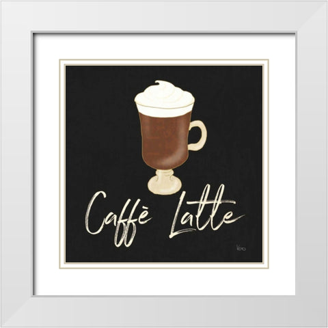 Fresh Coffee Caffe Latte White Modern Wood Framed Art Print with Double Matting by Charron, Veronique
