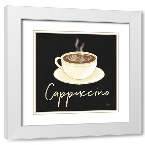 Fresh Coffee Cappucino White Modern Wood Framed Art Print with Double Matting by Charron, Veronique