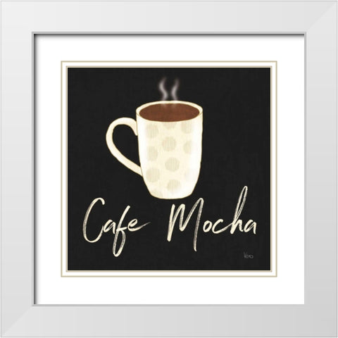 Fresh Coffee Cafe Mocha White Modern Wood Framed Art Print with Double Matting by Charron, Veronique