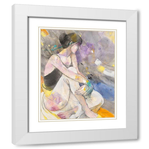 Ballerina I White Modern Wood Framed Art Print with Double Matting by Hristova, Albena