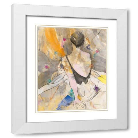 Ballerina II White Modern Wood Framed Art Print with Double Matting by Hristova, Albena