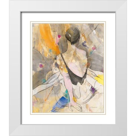 Ballerina II White Modern Wood Framed Art Print with Double Matting by Hristova, Albena