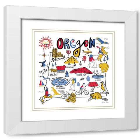 Oregon White Modern Wood Framed Art Print with Double Matting by Zaman, Farida