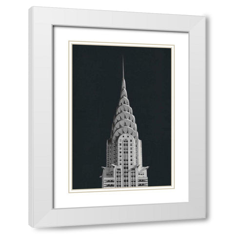 Chrysler Building on Black White Modern Wood Framed Art Print with Double Matting by Wild Apple Portfolio