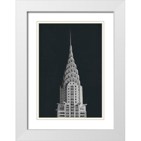 Chrysler Building on Black White Modern Wood Framed Art Print with Double Matting by Wild Apple Portfolio