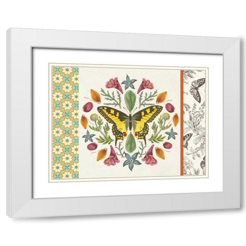 Butterfly Mandala III with Borders White Modern Wood Framed Art Print with Double Matting by Wild Apple Portfolio