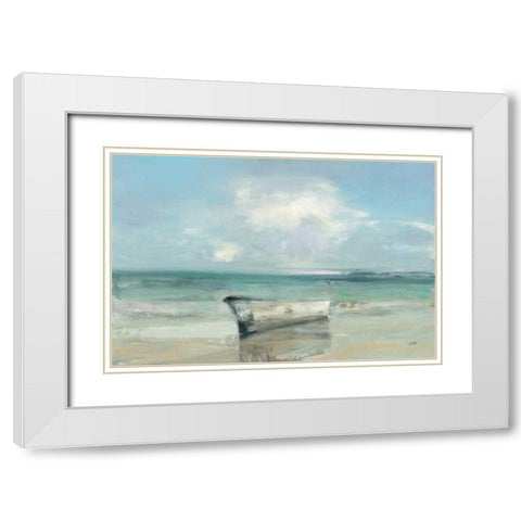 Ashore White Modern Wood Framed Art Print with Double Matting by Purinton, Julia