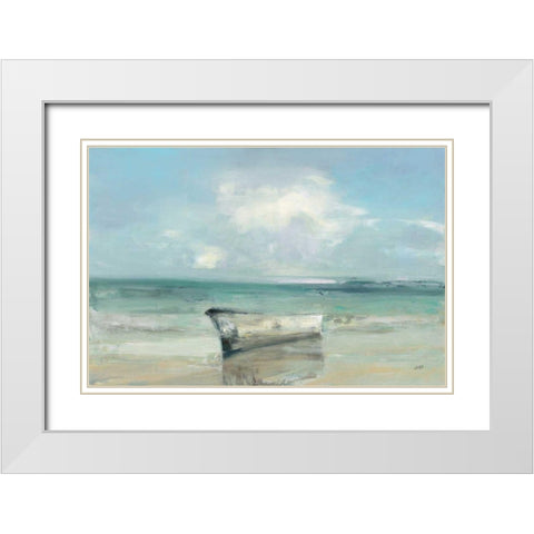 Ashore White Modern Wood Framed Art Print with Double Matting by Purinton, Julia