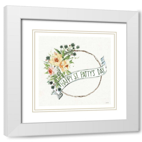 Happy St.Pattys Day I White Modern Wood Framed Art Print with Double Matting by Tavoletti, Anne