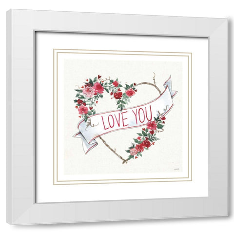 Love You I White Modern Wood Framed Art Print with Double Matting by Tavoletti, Anne
