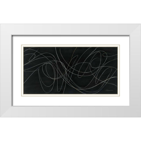 Sound Waves White Modern Wood Framed Art Print with Double Matting by Hristova, Albena