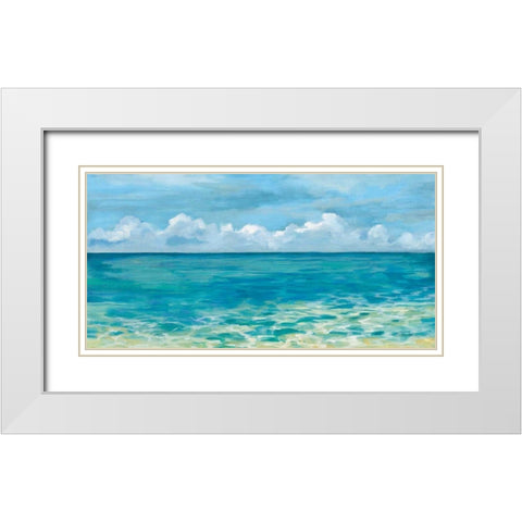 Caribbean Sea Reflections White Modern Wood Framed Art Print with Double Matting by Vassileva, Silvia