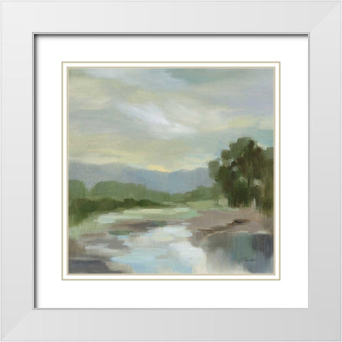 Sage Lake White Modern Wood Framed Art Print with Double Matting by Vassileva, Silvia