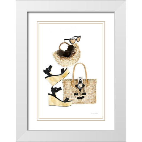 Beach Glam I White Modern Wood Framed Art Print with Double Matting by Charro, Mercedes Lopez