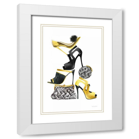 Glitz and Glam I White Modern Wood Framed Art Print with Double Matting by Charro, Mercedes Lopez
